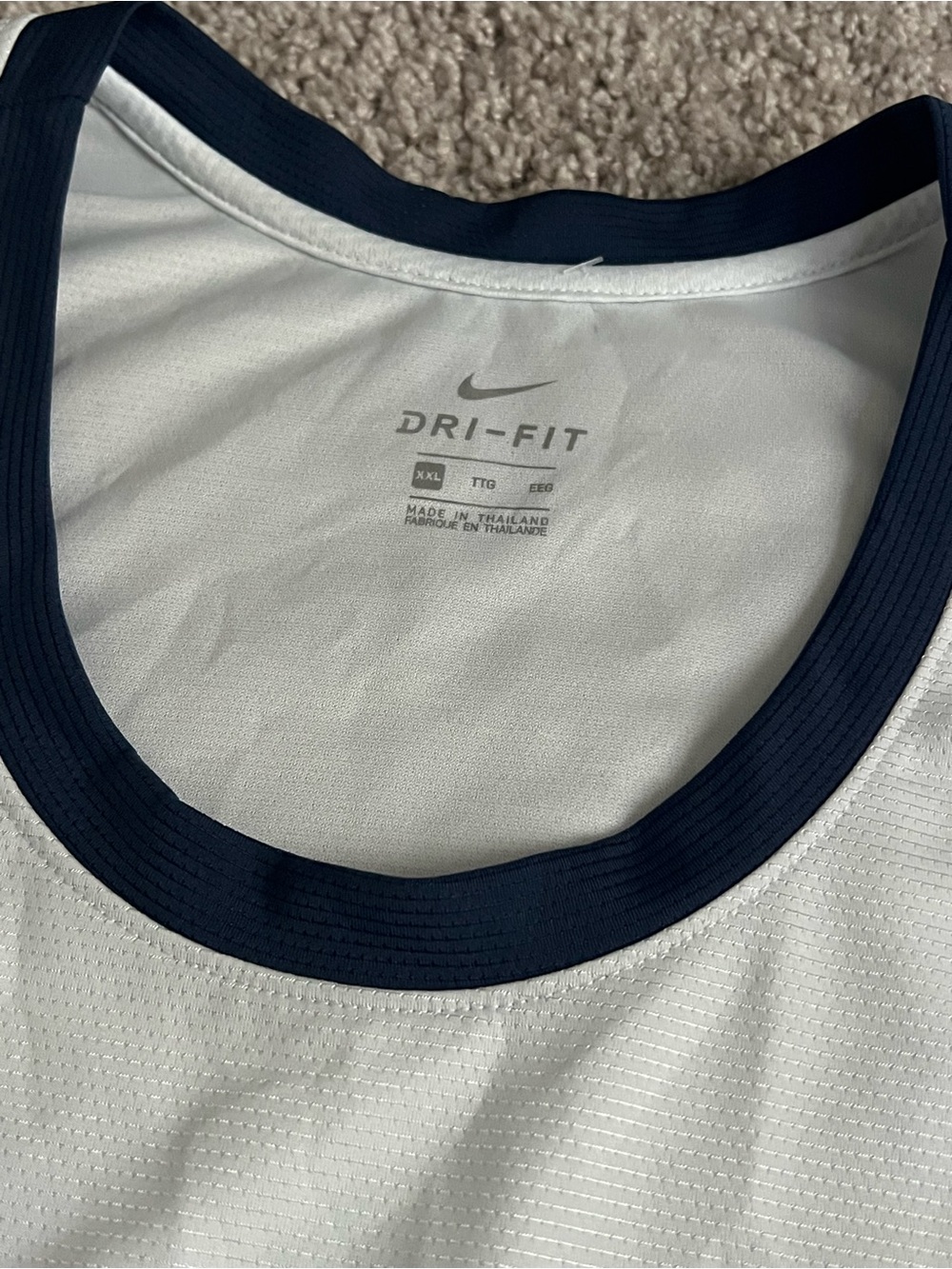 Nike White Tank Top with Navy Trim